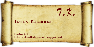 Tomik Kisanna névjegykártya